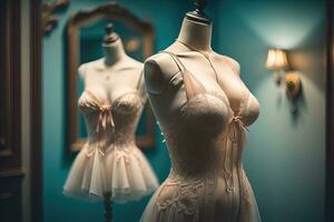 sensuel lingerie sur une mannequin. ai génératif photo