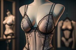 sensuel lingerie sur une mannequin. ai génératif photo