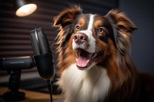 animal de compagnie dans une podcasting endroit ai généré photo