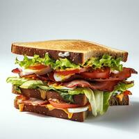sandwich sur blanc Contexte réaliste la photographie photo