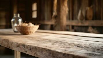 vieux en bois rustique table génératif ai photo