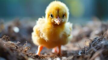 peu Jaune poussin génératif ai photo