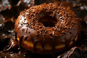 sucré Chocolat Donut génératif ai photo