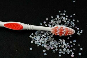 Nouveau brosse à dents est ne pas doux, noir Contexte photo