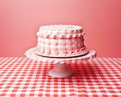 rétro modèle crème gâteau, une nostalgique association avec le esthétique de le la cinquantaine. photo