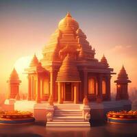 ai vision pour moderne hindou temple imagerie photo