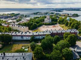 suomenlinna étoile fort dans Helsinki, Finlande par drone photo