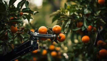 fraîcheur de la nature récolte mûr, BIO, en bonne santé en mangeant en plein air généré par ai photo