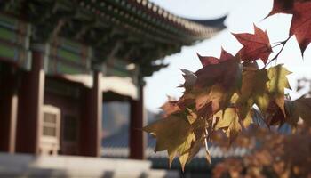 vibrant l'automne feuillage décore le ville, mettant en valeur la nature coloré beauté généré par ai photo