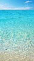 tropical plage avec blanc le sable et turquoise mer l'eau ai généré photo