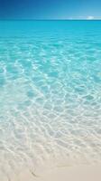 tropical plage avec blanc le sable et turquoise mer l'eau ai généré photo