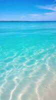 tropical plage avec blanc le sable et turquoise mer l'eau ai généré photo