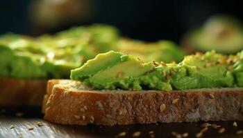 fraîcheur et la nature sur une assiette en bonne santé, fait maison végétarien sandwich généré par ai photo