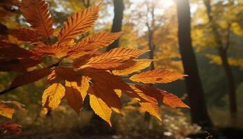 vibrant l'automne couleurs vitrine la nature beauté dans une multi coloré forêt généré par ai photo