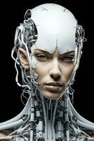 artificiel intelligence incarné dans une humanoïde tête photo