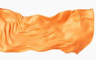 écoulement Orange tissu arrière-plan, 3d le rendu. photo
