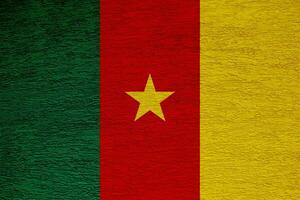 drapeau de le république de Cameroun sur une texturé Contexte. concept collage. photo