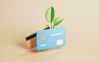 banque carte avec investissement concept, 3d le rendu. photo