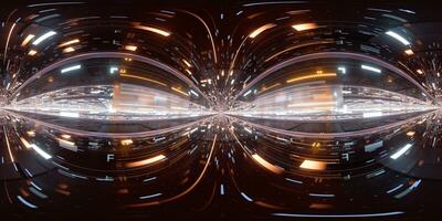 numérique cyberespace tunnel, 360 degrés sans couture panoramique voir, 3d le rendu. photo