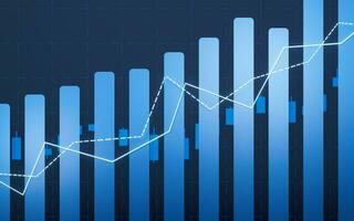 statistique graphique avec affaires la finance concept, 3d le rendu. photo