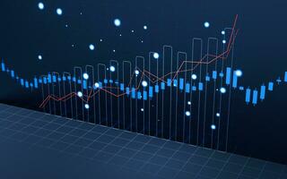 statistique graphique avec affaires la finance concept, 3d le rendu. photo