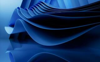 abstrait bleu courbe géométrie, 3d le rendu. photo