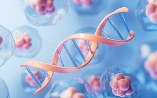 ADN la biologie structure et transparent cellule, 3d le rendu. photo