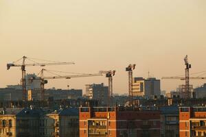 ville vue à le coucher du soleil photo