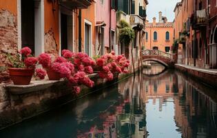 Italie Lac avec coloré maison et l'eau photo