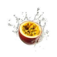 violet passion fruit avec Couper dans moitié. ai généreux photo