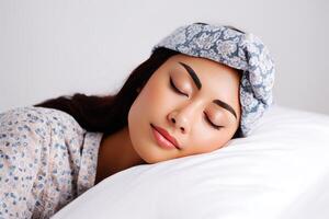 Jeune femme en train de dormir ai génératif photo