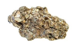 druze de pyrite cristaux isolé sur blanc photo