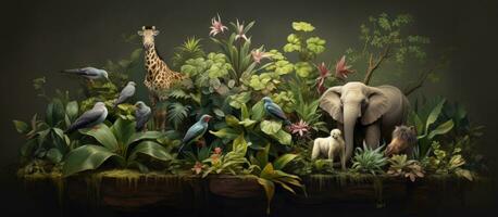 les plantes et animaux coexister dans la nature photo