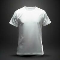 gratuit photo chemise maquette concept avec plaine Vêtements coloré t-shirts maquette avec copie espace produire ai