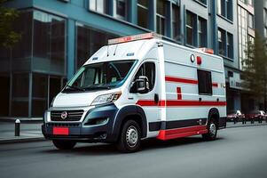 médical urgence ambulance voiture sur le rue photo