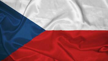 tchèque république nation drapeau ondulé réaliste photo gros plan