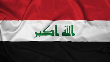 Irak nation drapeau en tissu textile photo Contexte