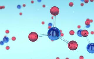 molécule structure, biotechnologie concept, 3d le rendu. photo