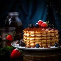 réaliste photo de crêpe. fermer nourriture la photographie. ai généré