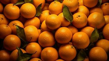 réaliste photo de une bouquet de des oranges. Haut vue fruit paysage. ai généré