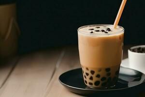 Taïwan Lait thé bulle boire. produire ai photo