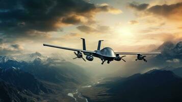 militaire drone dans le ciel photo