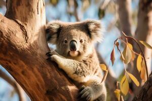 vue de mignonne koala dans la nature photo