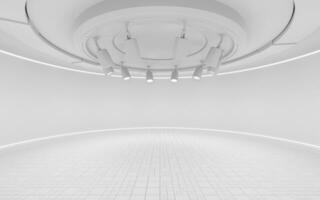 intérieur étape avec blanc vide chambre, 3d le rendu. photo
