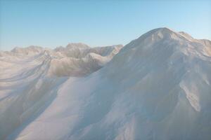 une étendue de neige Montagne avec bleu ciel, 3d le rendu. photo