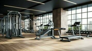 3d rendre moderne Gym aptitude chambre. photo