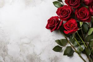 funéraire rouge des roses sur blanc Contexte avec copie espace photo