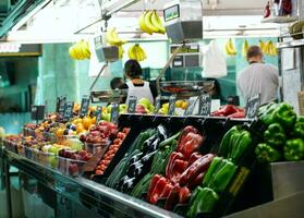 des fruits marché la boqueria dans Barcelone. photo