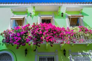 colombie, site de l'unesco, ville fortifiée colorée de cartagena cuidad amurrallada dans le centre-ville historique photo