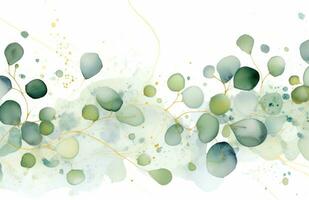 vert et or aquarelle feuilles photo